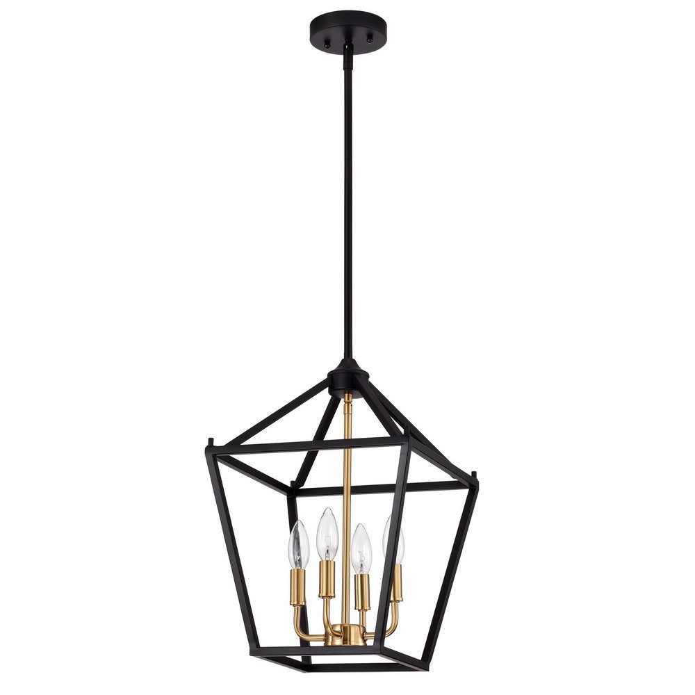 Chloe Lighting Ironclad Industrial 4 Light Textured Black Inverted Pendant Ceiling Fixture 12’’ Wide CHL-CH2D010BK12-UP4