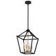 Chloe Lighting Ironclad Industrial 4 Light Textured Black Inverted Pendant Ceiling Fixture 12’’ Wide CHL-CH2D010BK12-UP4