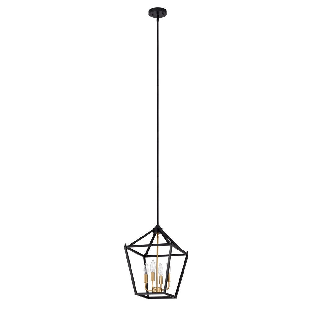 Chloe Lighting Ironclad Industrial 4 Light Textured Black Inverted Pendant Ceiling Fixture 12’’ Wide CHL-CH2D010BK12-UP4
