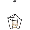 Chloe Lighting Ironclad Industrial 4 Light Textured Black Inverted Pendant Ceiling Fixture 16" Wide