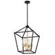 Chloe Lighting Ironclad Industrial 4 Light Textured Black Inverted Pendant Ceiling Fixture 16’’ Wide CHL-CH2D010BK16-UP4