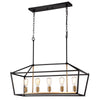 Chloe Lighting Ironclad Industrial 5 Light Textured Black Island Pendant Ceiling Fixture 36" Wide