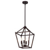 Ironclad Industrial 4 Light Oil Rubbed Bronze Inverted Pendant Ceiling Fixture 12" Wide