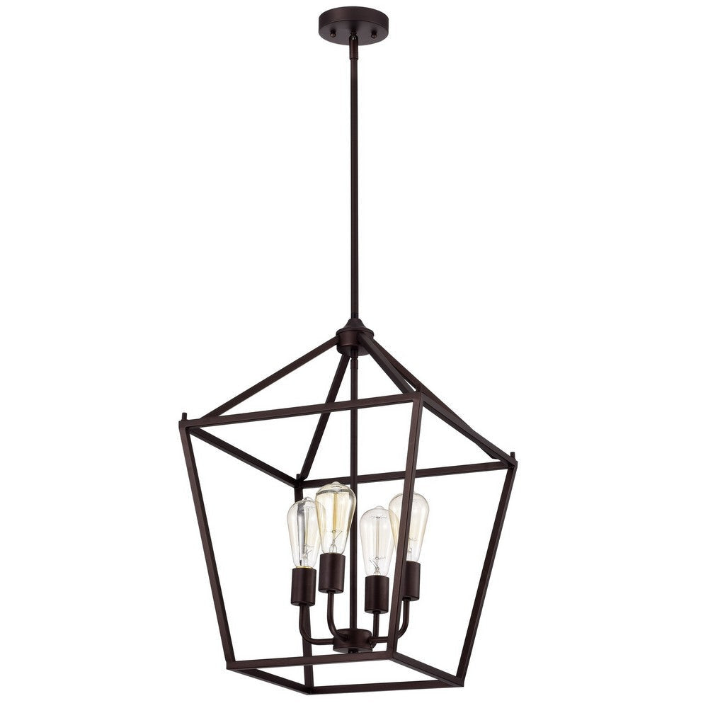 Ironclad Industrial 4 Light Oil Rubbed Bronze Inverted Pendant Ceiling Fixture 16’’ Wide CHL-CH2D010RB16-UP4
