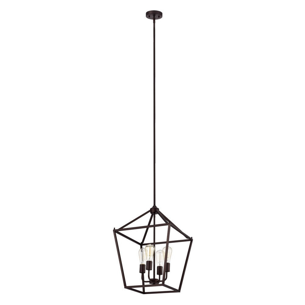 Ironclad Industrial 4 Light Oil Rubbed Bronze Inverted Pendant Ceiling Fixture 16’’ Wide CHL-CH2D010RB16-UP4