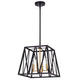 Chloe Lighting Ironclad Industrial 4 Light Textured Black Inverted Pendant Ceiling Fixture 14’’ Wide CHL-CH2D011BK14-UP4