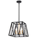 Chloe Lighting Ironclad Industrial 4 Light Textured Black Inverted Pendant Ceiling Fixture 14" Wide