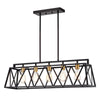 Chloe Lighting Ironclad Industrial 5 Light Textured Black Island Pendant Ceiling Fixture 35" Wide