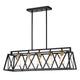 Chloe Lighting Ironclad Industrial 5 Light Textured Black Island Pendant Ceiling Fixture 35" Wide