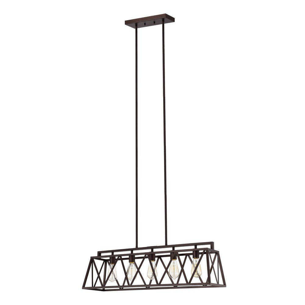 Ironclad Industrial 5 Light Oil Rubbed Bronze Island Pendant Ceiling Fixture 35’’ Wide CHL-CH2D011RB35-IL5