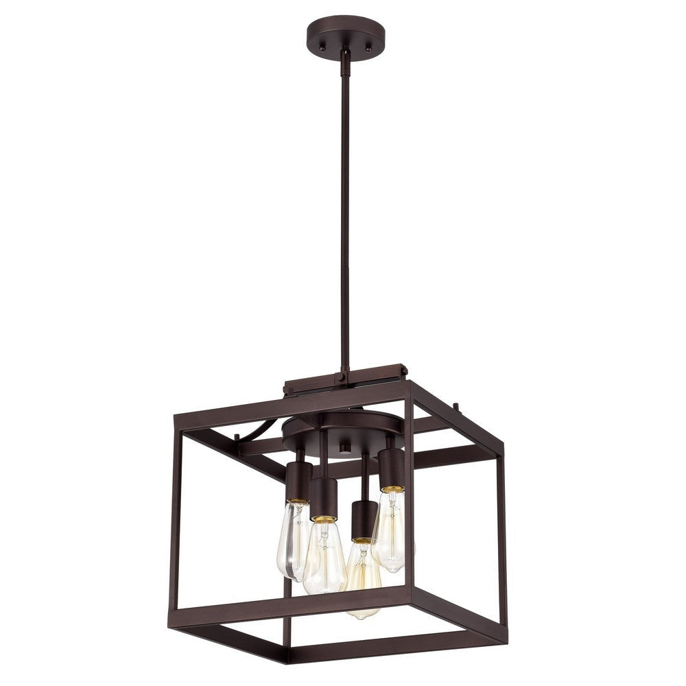 Chloe Lighting Ironclad Industrial 4 Light Oil Rubbed Bronze Large Pendant Ceiling Fixture15’’ Wide CHL-CH2D012RB15-DP4