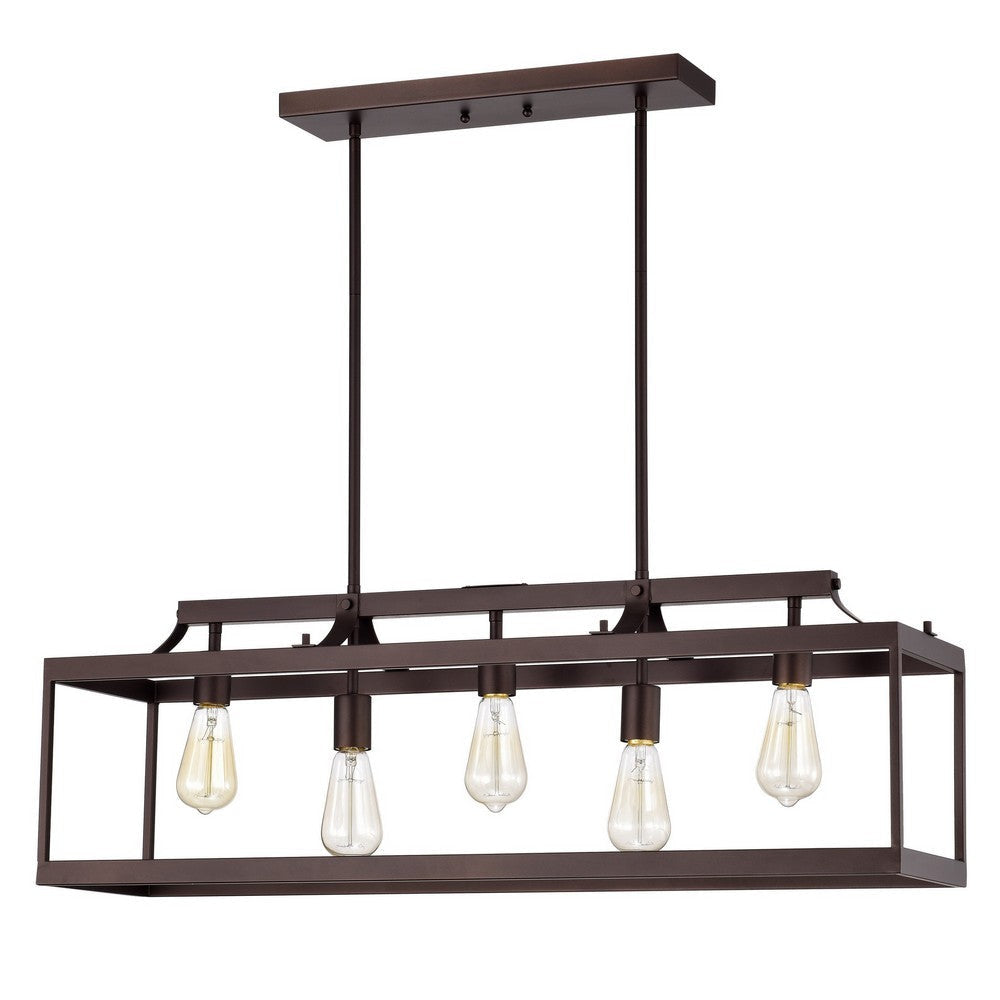 Ironclad Industrial 5 Light Oil Rubbed Bronze Island Pendant Ceiling Fixture 36’’ Wide CHL-CH2D012RB36-IL5