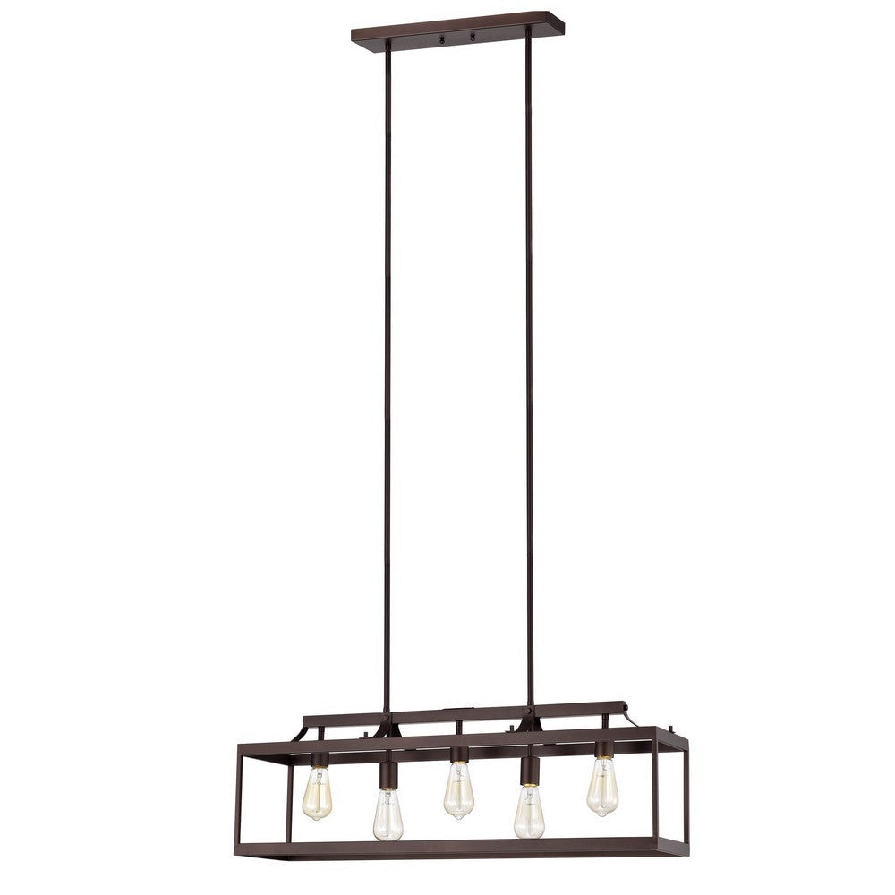 Ironclad Industrial 5 Light Oil Rubbed Bronze Island Pendant Ceiling Fixture 36’’ Wide CHL-CH2D012RB36-IL5