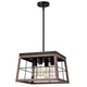 Chloe Lighting Ironclad Industrial 4 Light Ancient Wood Large Pendant Ceiling Fixture 16’’ Wide CHL-CH2D013AW16-DP4