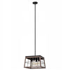 Chloe Lighting Ironclad Industrial 4 Light Ancient Wood Large Pendant Ceiling Fixture 16’’ Wide CHL-CH2D013AW16-DP4