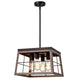 Chloe Lighting Ironclad Industrial 4 Light Ancient Wood Large Pendant Ceiling Fixture 16" Wide