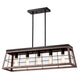 Chloe Lighting Ironclad Industrial 5 Light Ancient Wood Island Pendant Ceiling Fixture 35" Wide