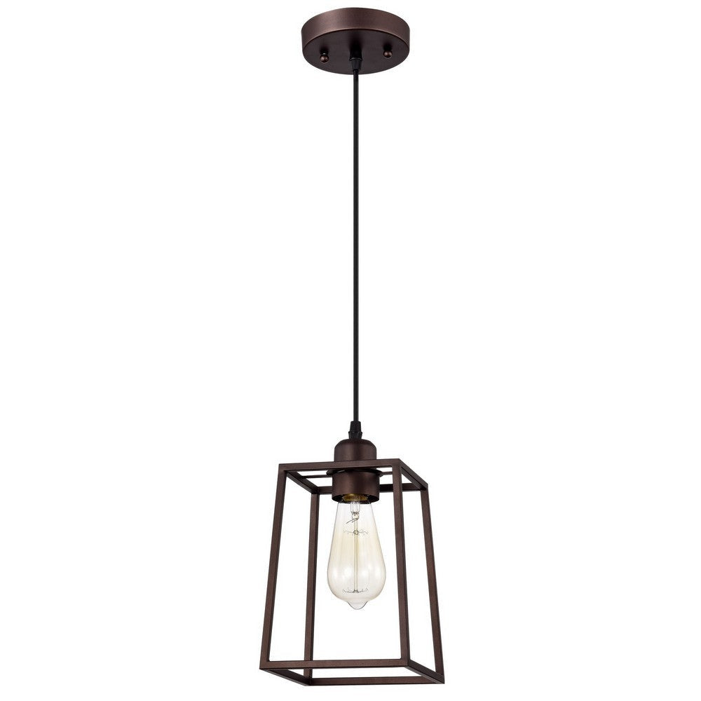 Chloe Lighting Ironclad Industrial 1 Light Oil Rubbed Bronze Mini Pendant Ceiling Fixture 6’’ Wide CHL-CH2D014RB06-DP1