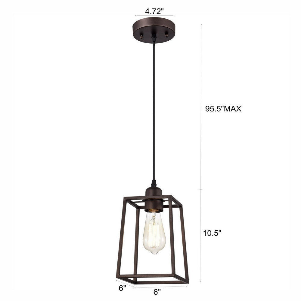 Chloe Lighting Ironclad Industrial 1 Light Oil Rubbed Bronze Mini Pendant Ceiling Fixture 6’’ Wide CHL-CH2D014RB06-DP1