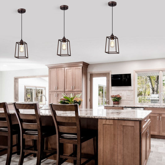 Chloe Lighting Ironclad Industrial 1 Light Oil Rubbed Bronze Mini Pendant Ceiling Fixture 6" Wide