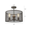 Industrial Metal 3 Light Ceiling Fixture with Wall Outlet Switch Bronze CHL-CH2D065RB16-SF3