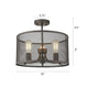 Industrial Metal 3 Light Ceiling Fixture with Wall Outlet Switch Bronze CHL-CH2D065RB16-SF3