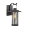 ELIJAH Industrial-style 1 Light Textured Black Outdoor Wall Sconce 14" Tall