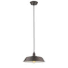 IRONCLAD Industrial-style 1 Light Rubbed Bronze Ceiling Mini Pendant 14" Wide
