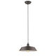 IRONCLAD Industrial-style 1 Light Rubbed Bronze Ceiling Mini Pendant 14" Wide