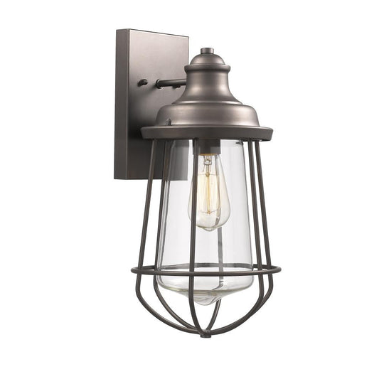 LUCAS Industrial-style 1 Light Rubbed Bronze Outdoor/Indoor Wall Sconce 16" Tall