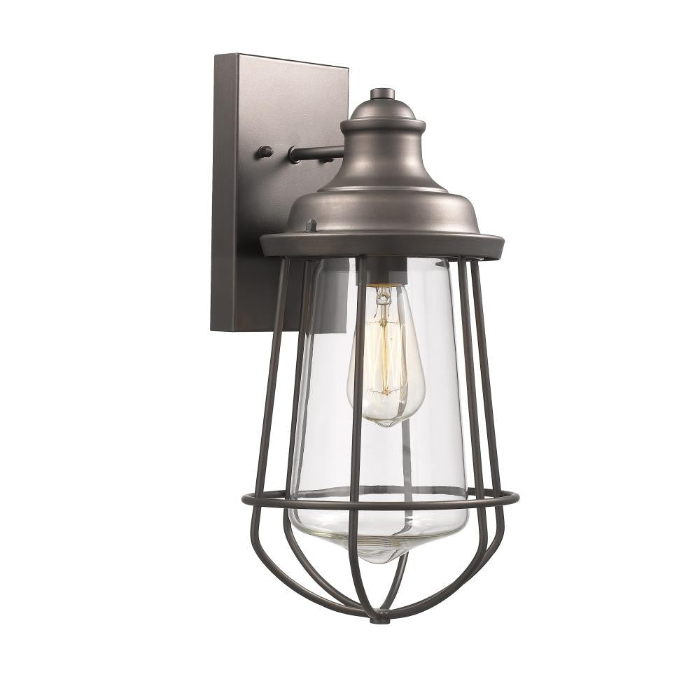 LUCAS Industrial-style 1 Light Rubbed Bronze Outdoor/Indoor Wall Sconce 16" Tall