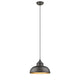 IRONCLAD Industrial-style 1 Light Rubbed Bronze Ceiling Mini Pendant 12" Wide