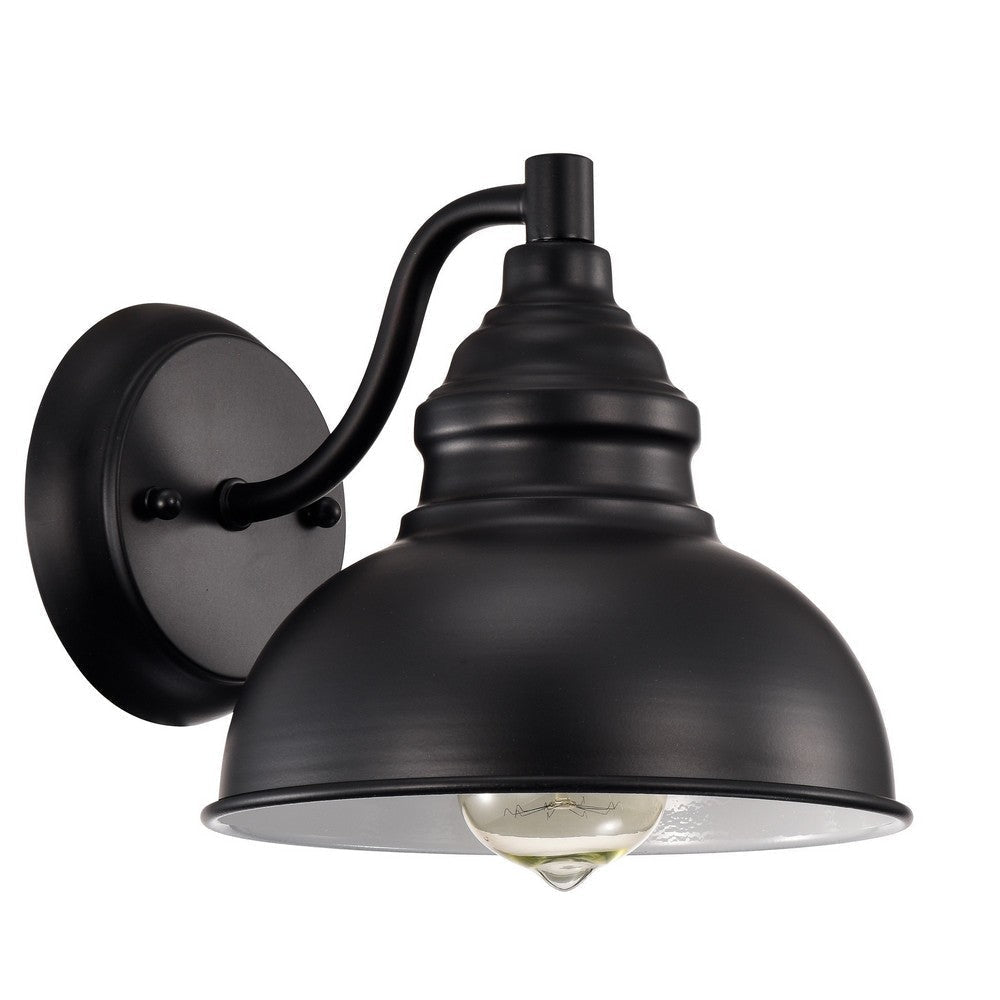 Chloe Lighting Ironclad Industrial 1 Light Textured Black Indoor Wall Sconce 8’’ Wide CHL-CH2D094BK08-WS1