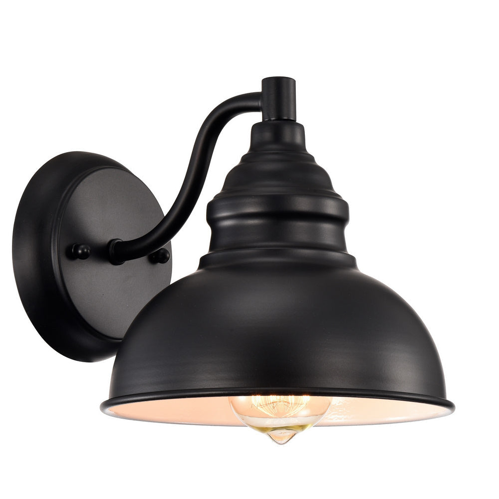 Chloe Lighting Ironclad Industrial 1 Light Textured Black Indoor Wall Sconce 8" Wide