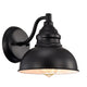 Chloe Lighting Ironclad Industrial 1 Light Textured Black Indoor Wall Sconce 8" Wide