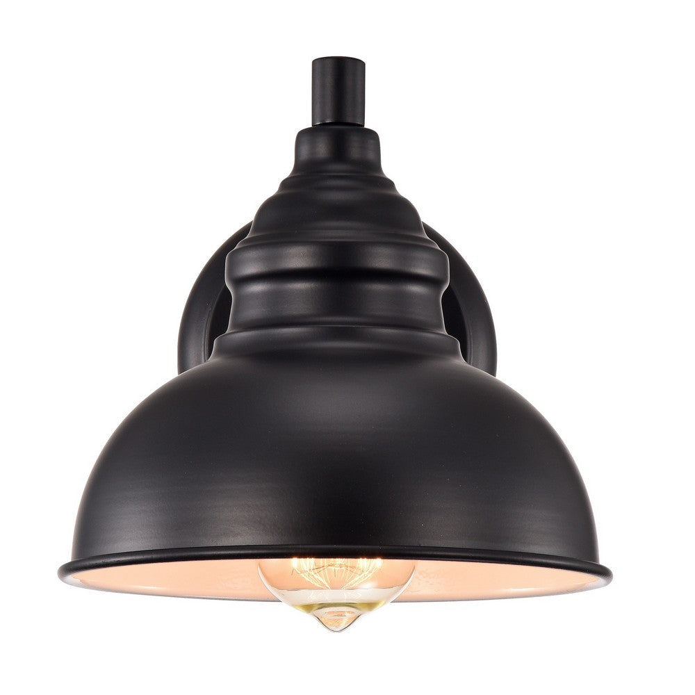 Chloe Lighting Ironclad Industrial 1 Light Textured Black Indoor Wall Sconce 8’’ Wide CHL-CH2D094BK08-WS1