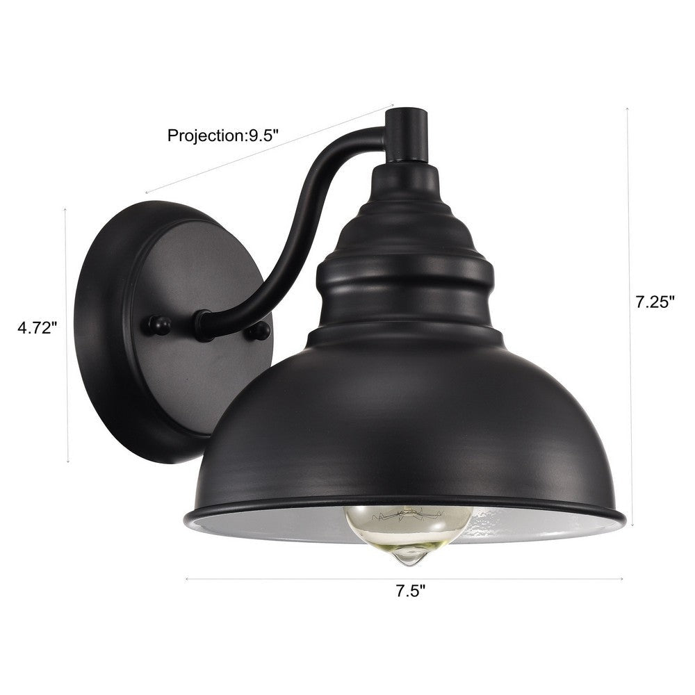 Chloe Lighting Ironclad Industrial 1 Light Textured Black Indoor Wall Sconce 8’’ Wide CHL-CH2D094BK08-WS1