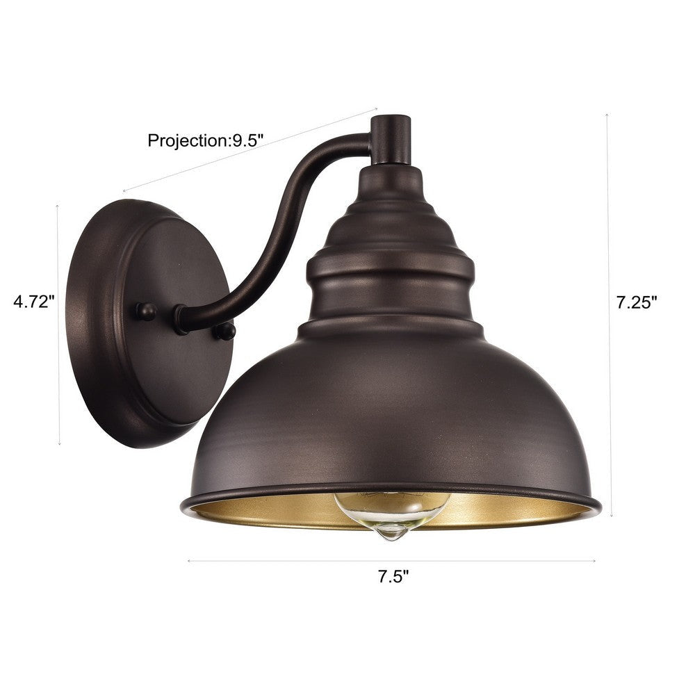 Ironclad Industrial 1 Light Oil Rubbed Bronze Indoor Wall Sconce 8’’ Wide CHL-CH2D094LB08-WS1
