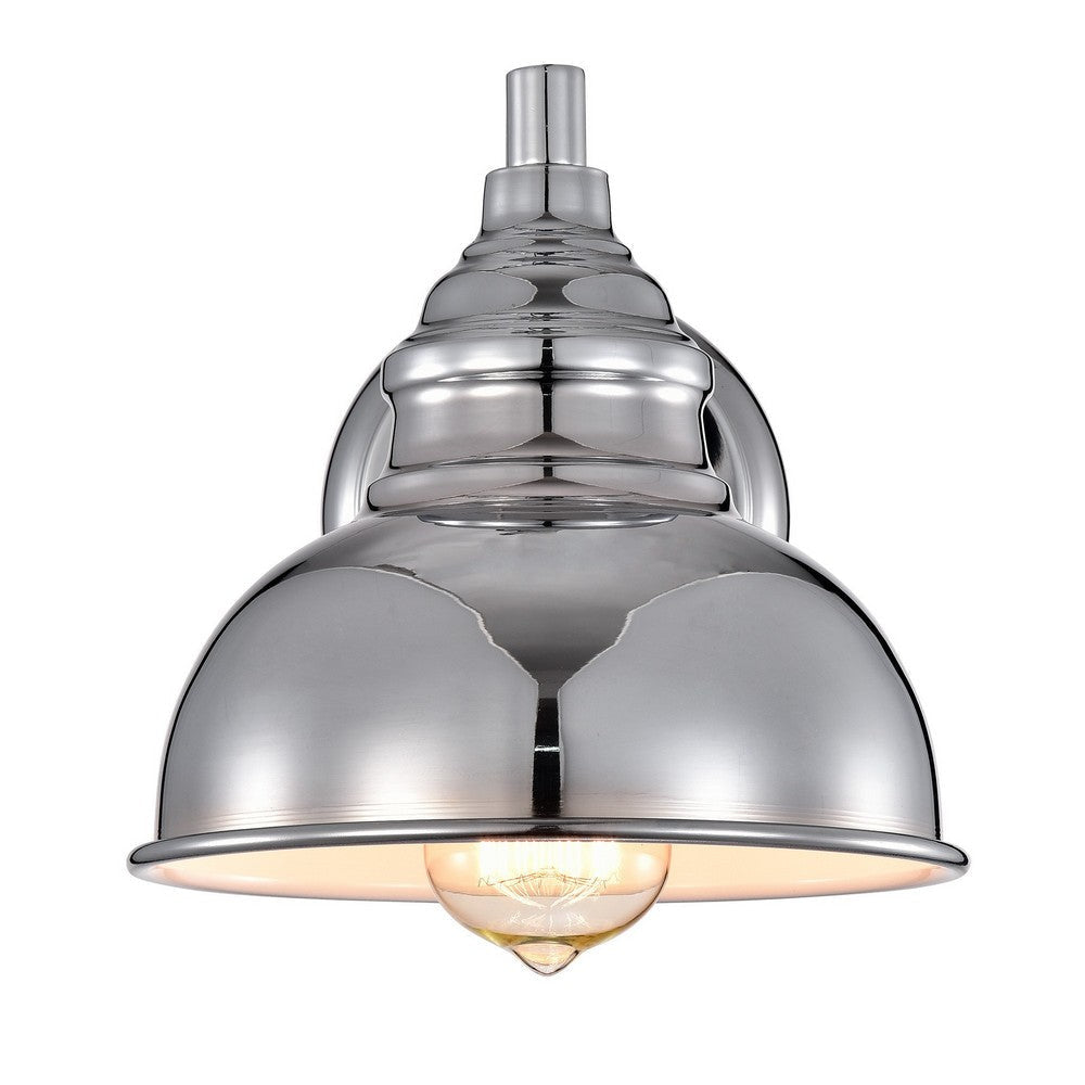 Chloe Lighting Ironclad Industrial 1 Light Chrome Indoor Wall Sconce 8’’ Wide CHL-CH2D095CM08-WS1