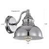 Chloe Lighting Ironclad Industrial 1 Light Chrome Indoor Wall Sconce 8’’ Wide CHL-CH2D095CM08-WS1