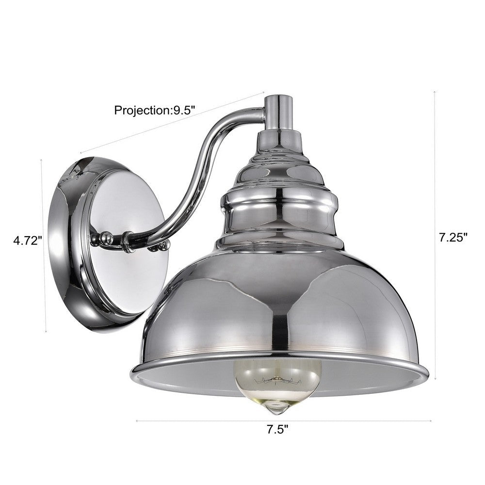 Chloe Lighting Ironclad Industrial 1 Light Chrome Indoor Wall Sconce 8’’ Wide CHL-CH2D095CM08-WS1