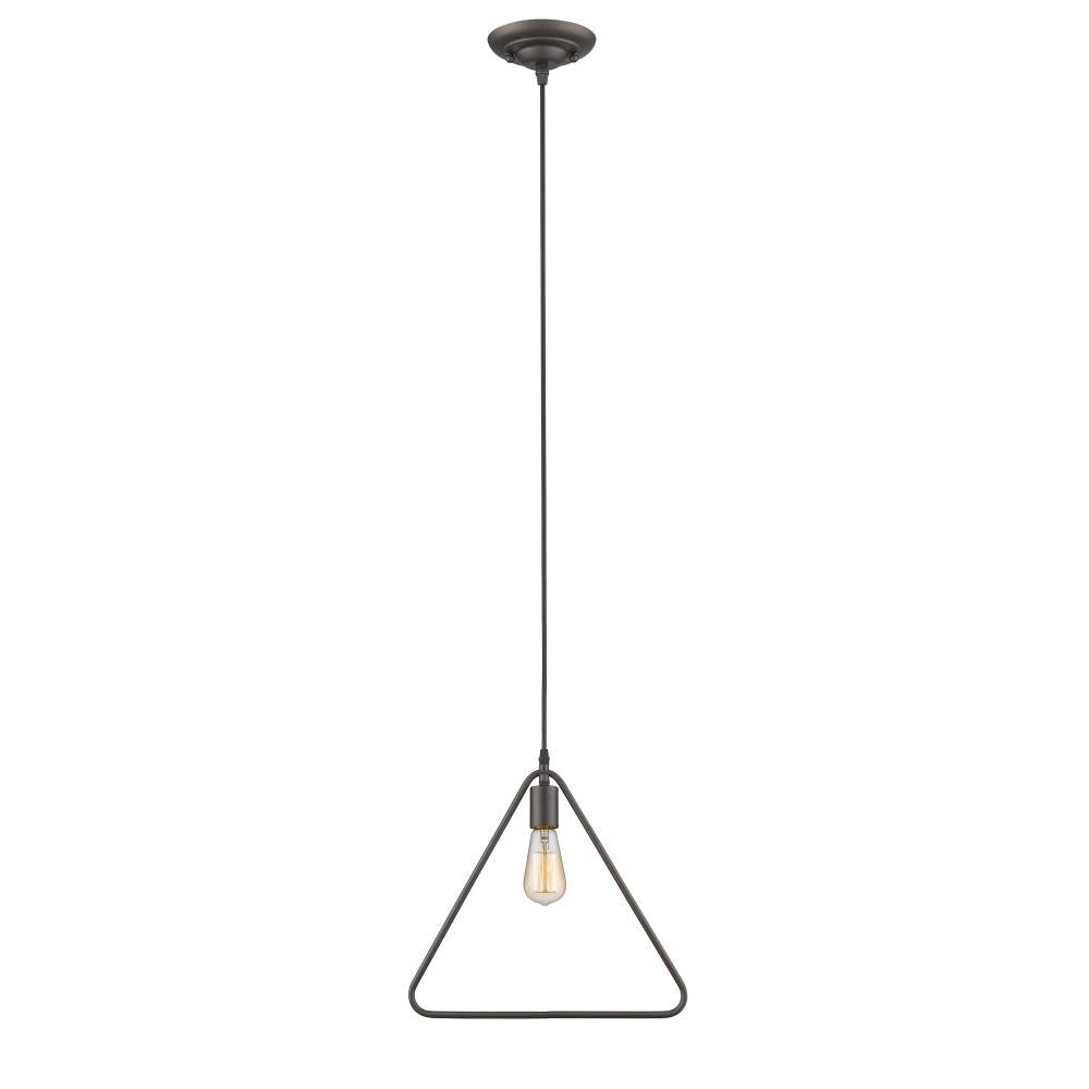 IRONCLAD Industrial-style 1 Light Rubbed Bronze Ceiling Mini Pendant 15" Wide