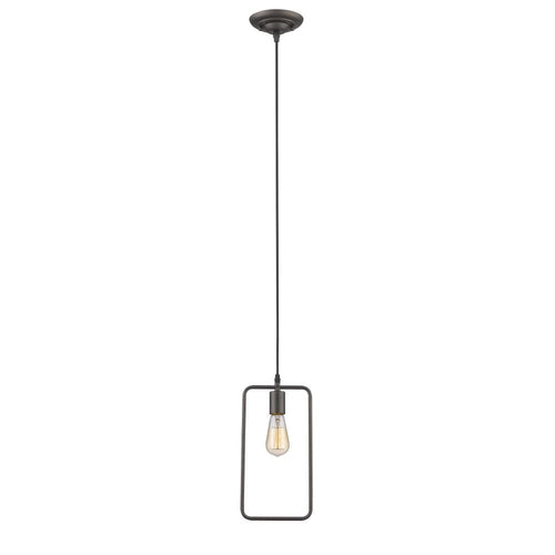 IRONCLAD Industrial-style 1 Light Rubbed Bronze Ceiling Mini Pendant 7" Wide