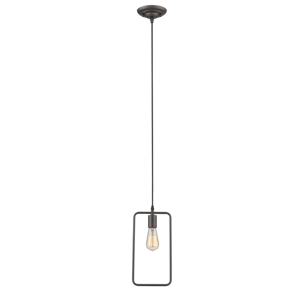 IRONCLAD Industrial-style 1 Light Rubbed Bronze Ceiling Mini Pendant 7" Wide