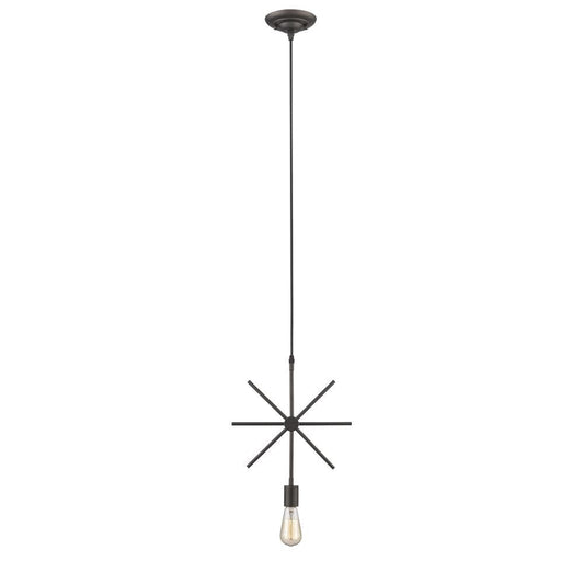 IRONCLAD Industrial-style 1 Light Rubbed Bronze Ceiling Mini Pendant 13" Wide