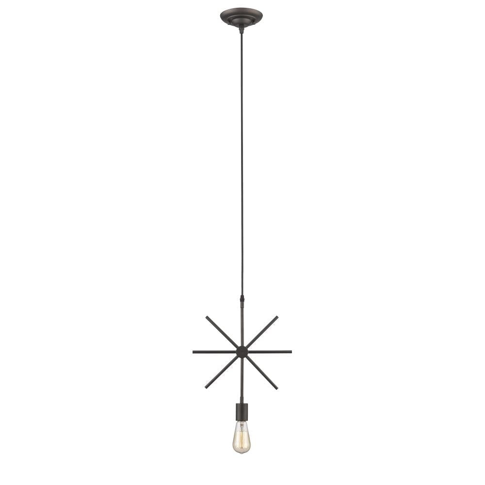 IRONCLAD Industrial-style 1 Light Rubbed Bronze Ceiling Mini Pendant 13" Wide