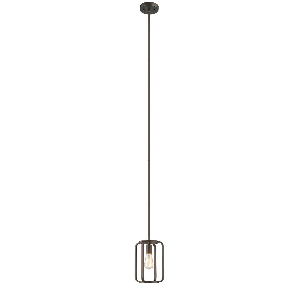 Lighting IRONCLAD Industrial 1 Light Rubbed Bronze Mini Ceiling Pendant 8’’ Wide CHL-CH2D124RB08-DP1