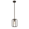 Lighting IRONCLAD Industrial 1 Light Rubbed Bronze Mini Ceiling Pendant 8" Wide