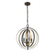 Lighting DARBY Industrial 4 Light Rubbed Bronze & Gold Ceiling Pendant 16’’ Wide CHL-CH2D125RG16-UP4