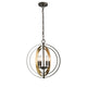Lighting DARBY Industrial 4 Light Rubbed Bronze & Gold Ceiling Pendant 16’’ Wide CHL-CH2D125RG16-UP4